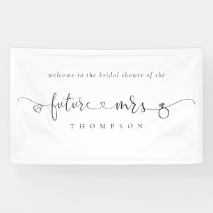 Ring Heart Future Mrs Any Colour Bridal Shower Banner