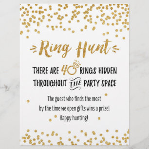 Ring Hunt Bridal Game Sign