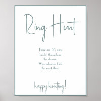 Ring Hunt Bridal Shower Game Sign