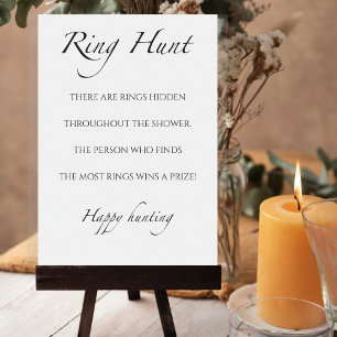 Ring Hunt Bridal Shower Game Tabletop Signs Invitation