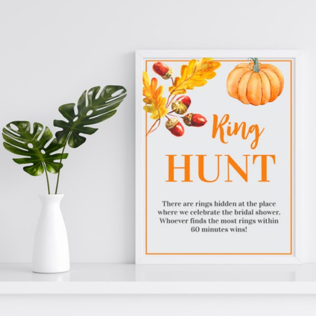 Ring Hunt Fall Pumpkin Bridal Game Sign (Creator Uploaded)