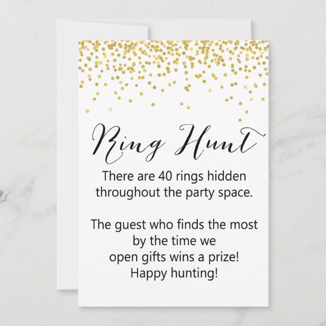 Ring Hunt Game 5x7" Sign Invitation (Front)