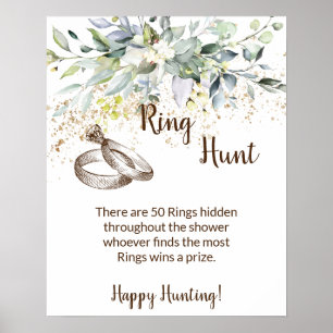 Ring Hunt Game Bridal Shower Herbal Wedding Sign