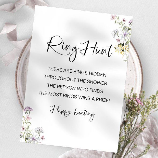 Ring Hunt Wildflower Bridal Shower Game Invitation (Creator Uploaded)
