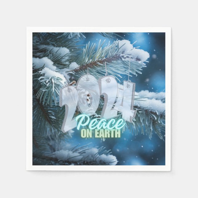 Ring in 2024 wishing for Peace on Earth Napkin (Front)