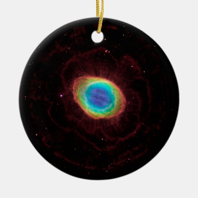 Ring Nebula Space Universe Ceramic Tree Decoration (Front)