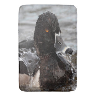 Ring-Neck duck splashing Bath Mat