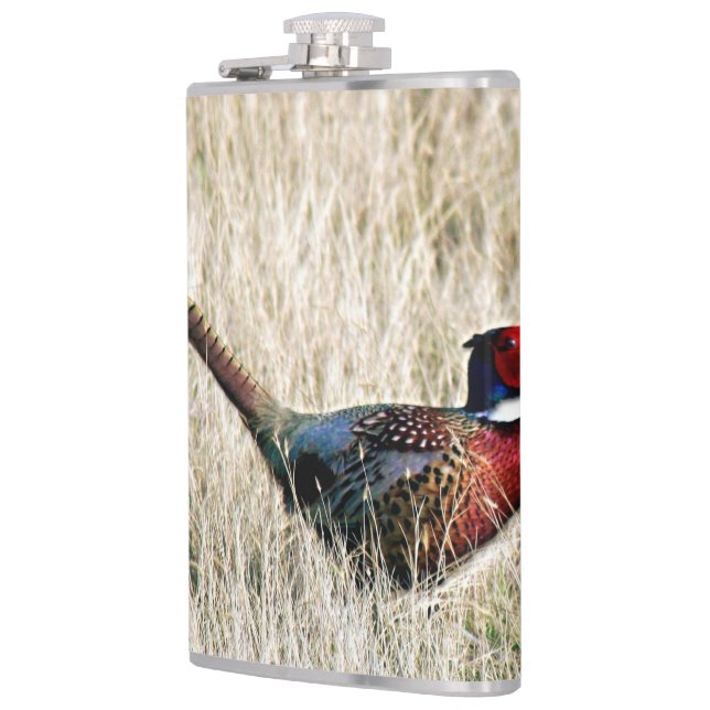 Ring Neck Pheasant in Meadow Hip Flask (Left)
