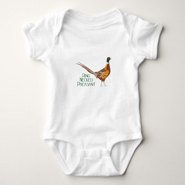 Ring Necked Pheasant Baby Bodysuit (Front)