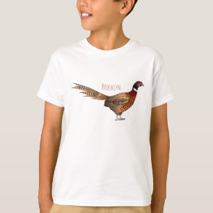 Ring-necked pheasant bird cartoon illustration T-Shirt