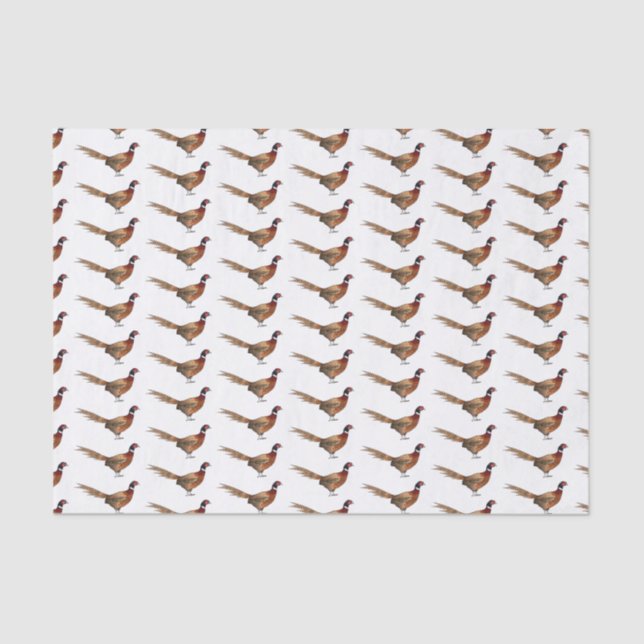 Ring-necked pheasant bird cartoon illustration  tissue paper (Front)