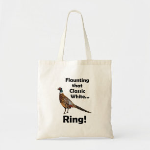 Ring-necked Pheasant Flaunting White Ring Birthday Tote Bag