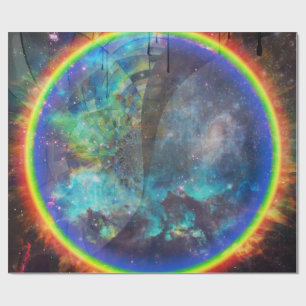 Ring of fire in space wrapping paper