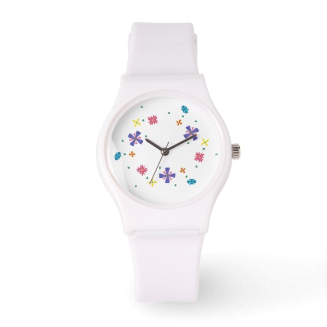 Ring of Flowers on Sharp White Watch (Front)