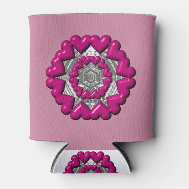 Ring of Hearts Valentine Can Cooler (Front)