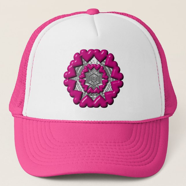 Ring of Hearts Valentine Trucker Hat (Front)