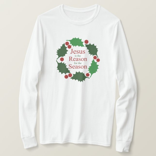 Ring of Holly Jesus Reason for Season  T-Shirt (Design Front)