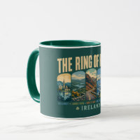 Ring of Kerry Ireland Landmarks Illustration Retro