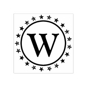 Ring of Stars Monogram Rubber Stamp