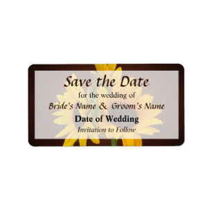 Ring of Sunflowers Save the Date Label
