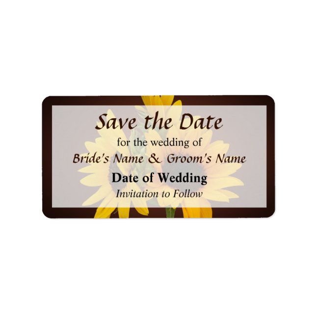 Ring of Sunflowers Save the Date Label (Front)