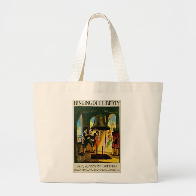 Ring Out Liberty Large Tote Bag (Front)