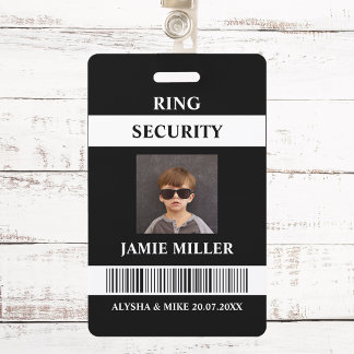 Ring Security Agent Photo ID Ring Bearer Badge