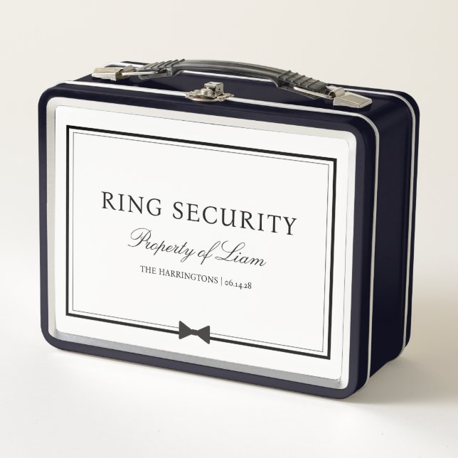 Ring Security Funny Wedding Custom Ring Bearer Box (Front)