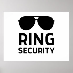 Ring security funny wedding ring bearer kids boys poster