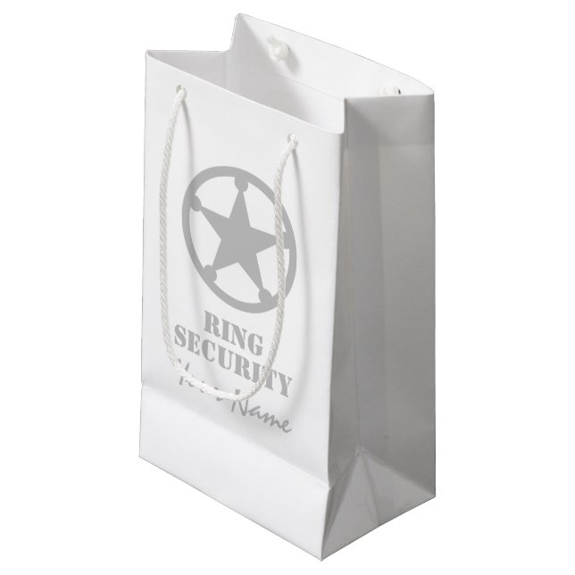 Ring Security gift bag for wedding ring bearer kid (Front Angled)