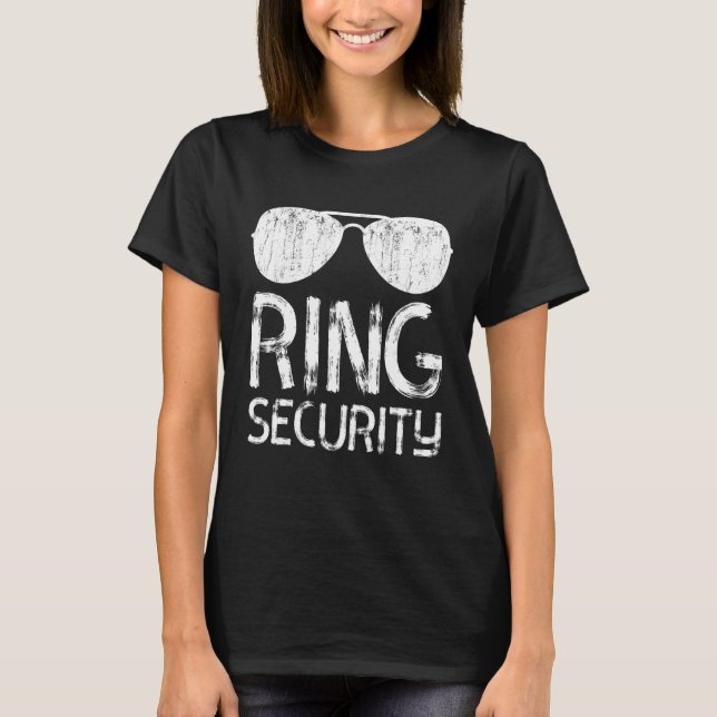 Ring Security Ring Bearer Boys Wedding Party T-Shirt (Front)