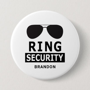 Ring Security Ring Bearer Groomsman Gift 7.5 Cm Round Badge