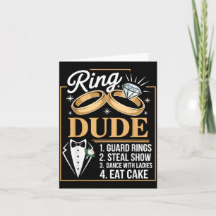 Ring Security Wedding Party Funny Ring Bearer 1 Card