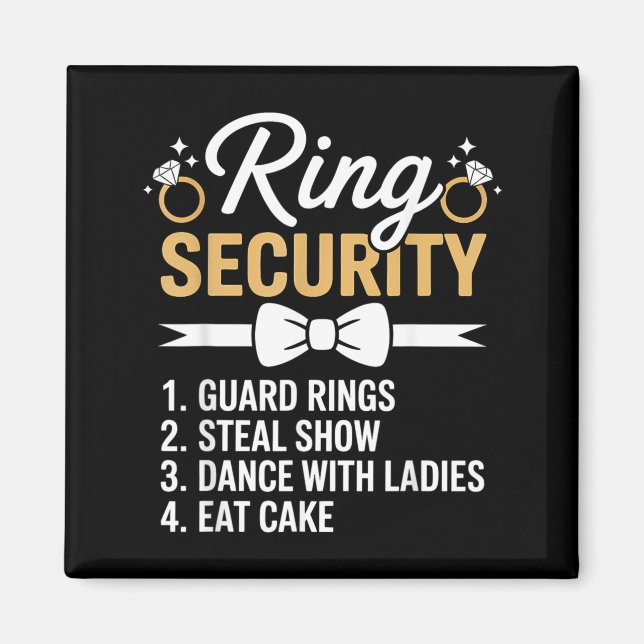 Ring Security Wedding Party Funny Ring Bearer 5 Magnet (Front)