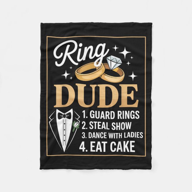 Ring Security Wedding Party Funny Ring Bearer 7 Fleece Blanket (Front)