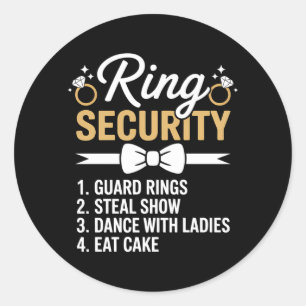 Ring Security Wedding Party Funny Ring Bearer Classic Round Sticker