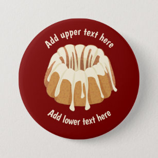 Ring-Shaped Bundt Cake - Gugelhupf with your text 7.5 Cm Round Badge