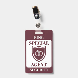 Ring Special Agent Security – Ring Bearer ID Badge