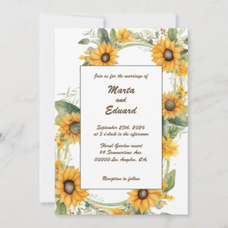 Ring Sunflowers: Personalized Wedding Invitation