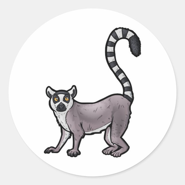 Ring Tailed Lemur Classic Round Sticker (Front)