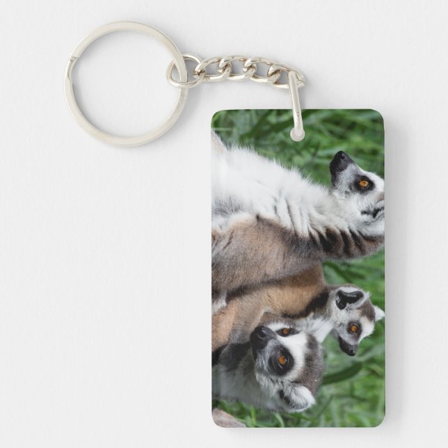 Ring-tailed Lemur Family Key Ring (Front)
