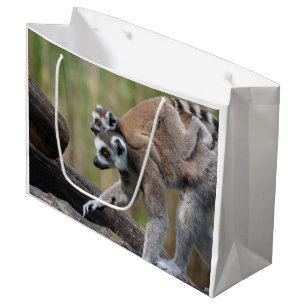 Ring-Tailed Lemur Mother And Baby Large Gift Bag
