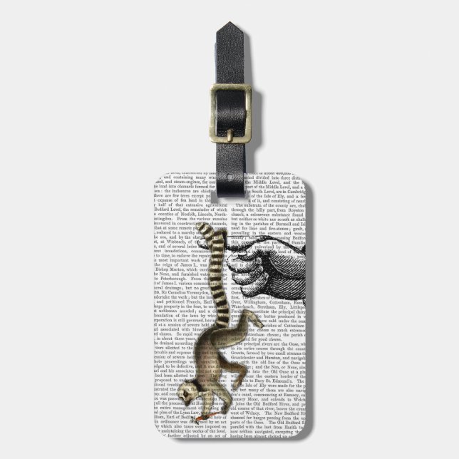 Ring Tailed Lemur on Finger 2 Luggage Tag (Front Vertical)