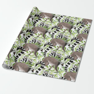 Ring-Tailed Lemurs of Madagascar in the Jungle Wrapping Paper