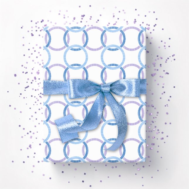 Ring Toss Interlocking Circles in Blue and Purple Wrapping Paper (Creator Uploaded)