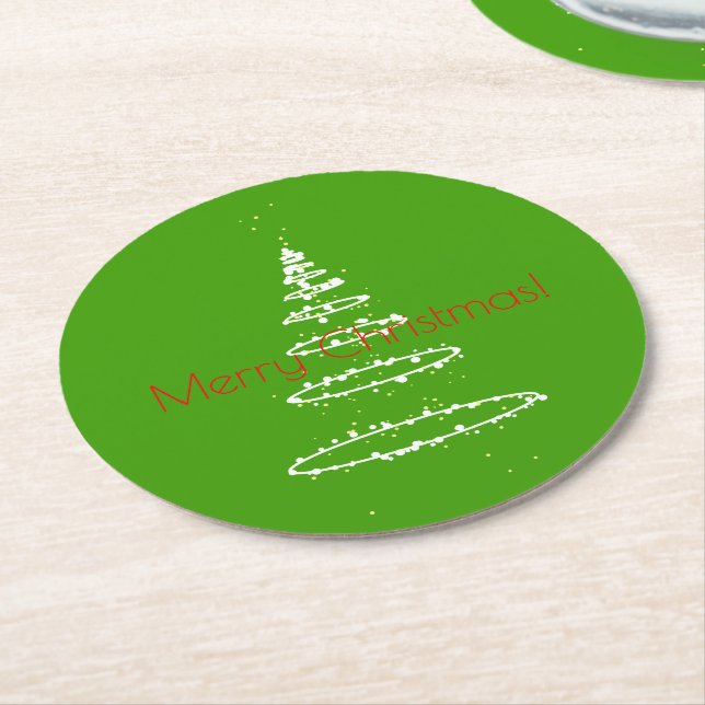 Ring tree round paper coaster (Angled)