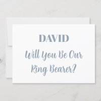 Ringbearer Custom Name Dusty Blue White Wedding