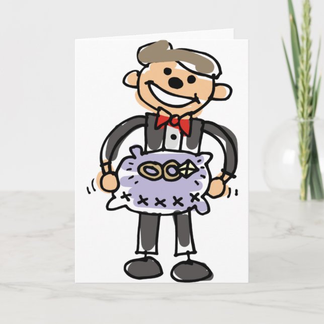 Ringbearer Wedding Rings Pillow Card (Front)