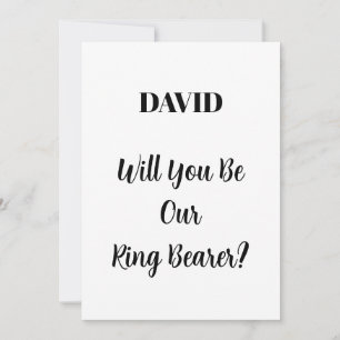 Ringbearer Wedding Simple Minimal Custom Name Invitation
