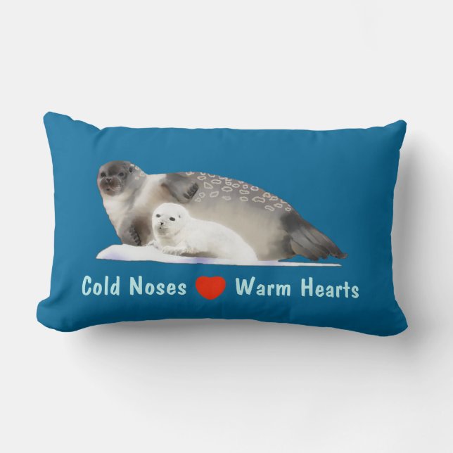 Ringed Seal - Cold Noses Warm Hearts Lumbar Cushion (Front)